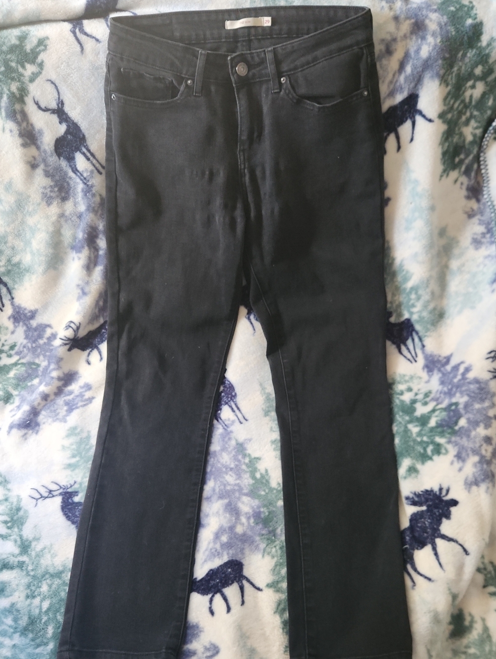 Women's Levis Black Slim Jeans Straight Leg